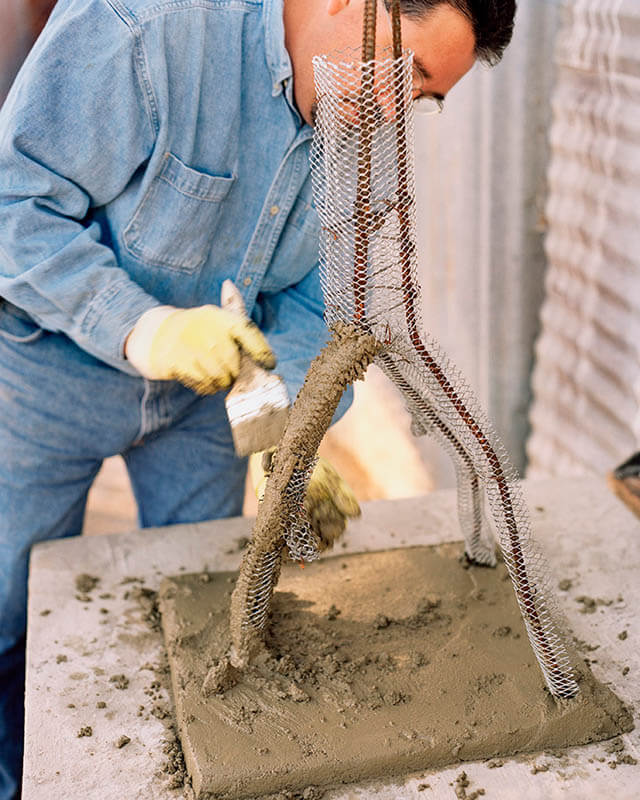 mesh concrete sculpture