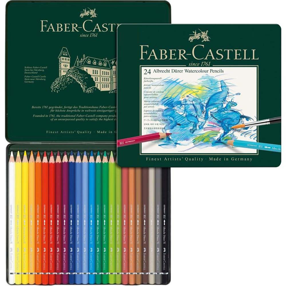 KINGART® PRO Watercolor Pencils, 100% Woodless, Wet or Dry Media