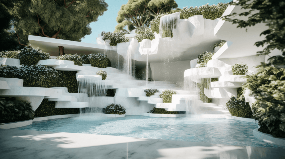 artificial waterfalls outdoors florida white
